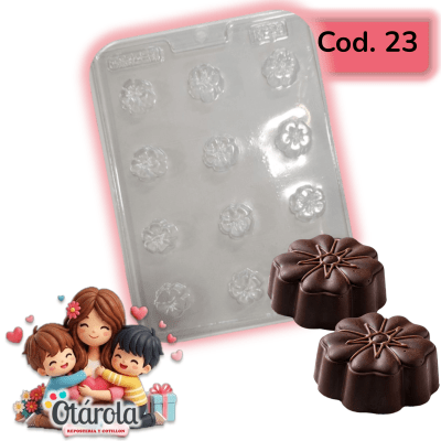 Molde Plastico Flores 12 Div.