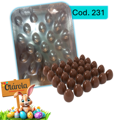 Molde plastico Huevitos lisos 25div.