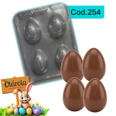 Molde Plastico Huevos Liso 4 Div.