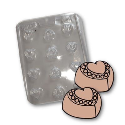 Molde Plastico Bombom Corazon 12Div.