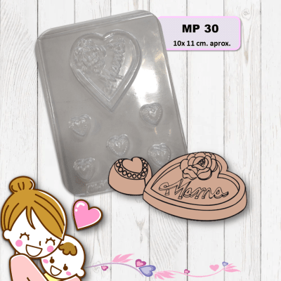 Molde Plastico Placa Corazon 6 Div.1