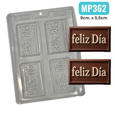 Molde Plastico Placa Feliz Dia 4 div.