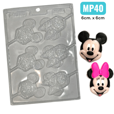 Molde Plastico paleta Mickey y Minnie 6div.1