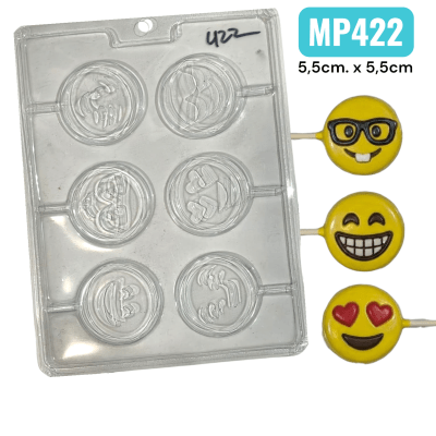 Molde Plastico paleta Emojis 6 Div.1