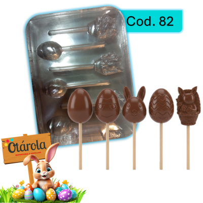 Molde Plastico Paletas de Pascua 6 Div.