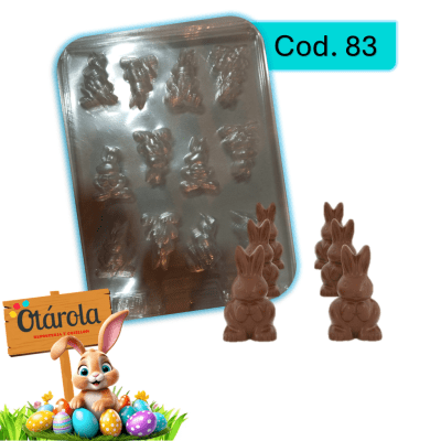 Molde plastico Conejitos Chico 12 div.