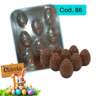 Molde Plastico Huevos con Circulos 8 Div.