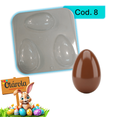 Molde Plastico Huevo Liso 3 DIv.