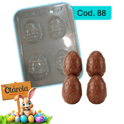 Molde Plastico Huevos Estrella 4 DIv.1
