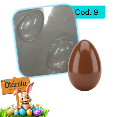 Molde Plastico Huevo Liso 2Div.