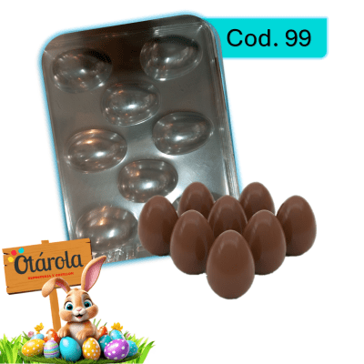 Molde Plastico Huevo liso 8 Div.1