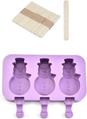 Molde Silicona Paleta Muñeco de Nieve 3Div.