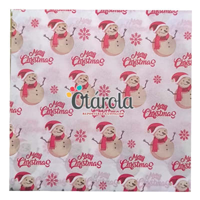 Papel alfajor Navidad Mono de Nieve Rojo 100u.1