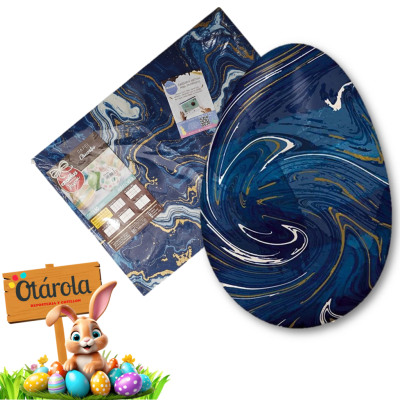 Papel Aluminio Azul Marmoleado 50 pliegos