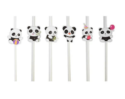 Bombilla Papel Panda x 6 unidades