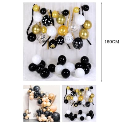 Set de Globos Largo Amor Dorado/Negro