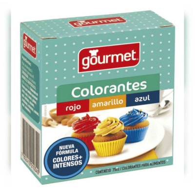 Colorante Rojo-Amarillo-Azul 75cc. Gourmet.1