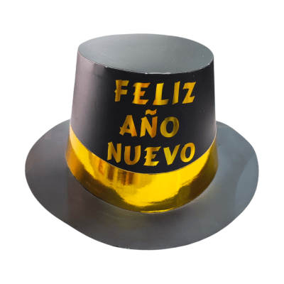 Gorro Feliz Año Nuevo Negro 1u.