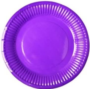 Plato Cartón Morado 25u. 1