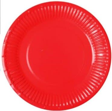 Plato Cartón Rojo 25u.