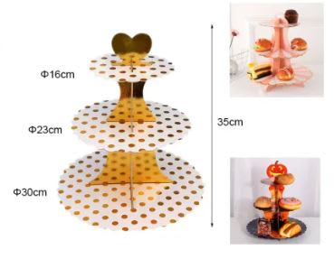 Porta Cupcake Puntos Oro. Party Dog1