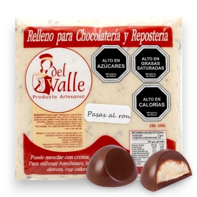 Relleno para Bombom pasas al ron 250grs.