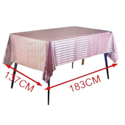 Mantel Metalico Blanco rayas Rosa gold 1u.