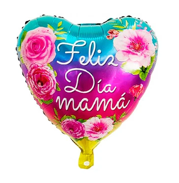 Globo Feliz Dia Mama Corazón Multicolor