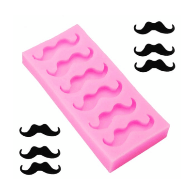 Molde Silicona para Fondant Bigote 6 pzs.1