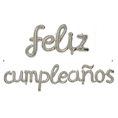 Globo Foil Letras Feliz Cumpleaños Plata 16