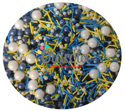 Sprinkles palitos largo, perlas blanca y mostacilla negro