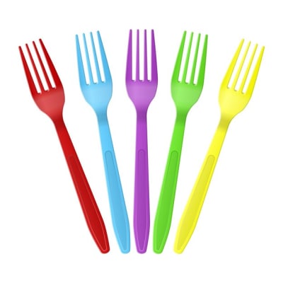 Tenedor Plástico Colores x 50 Undidades
