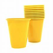 Vaso Plastico Amarillo x 25u.