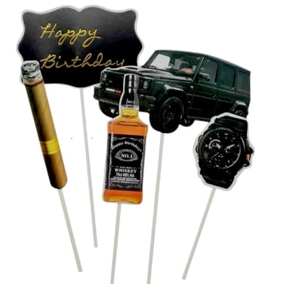 Toppers Feliz Cumpleaño Caballero 5 pcs.1