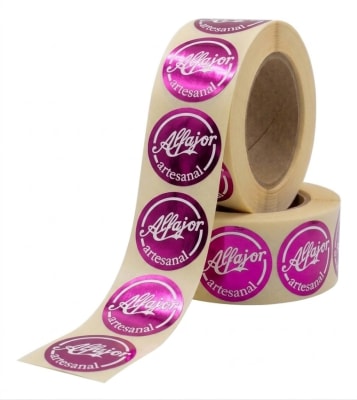 Etiquetas Alfajor Fucsia 1000u. (Rollo)1