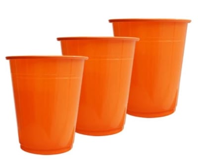 Vaso Color Naranja 25u.