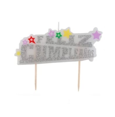 Vela Belina Glitter Plateada