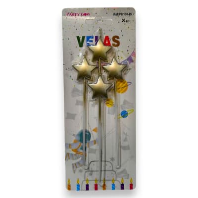 Vela Estrella Dorada 4 UND