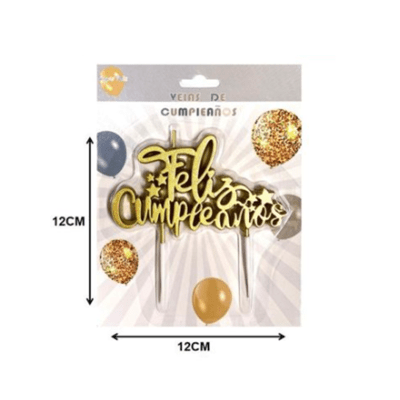 Vela Feliz Cumpleaños Dorado Super Feliz1