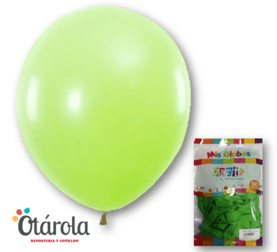 Globo Liso Verde lima N°9 50u.