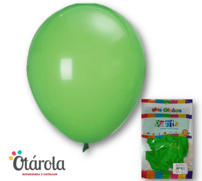Globo Liso Verde Lima N°9 25u.