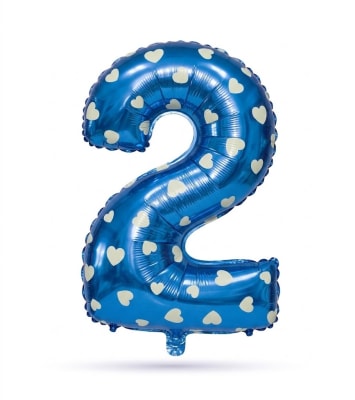 Globo Foil Azul Corazones Numero 2 26