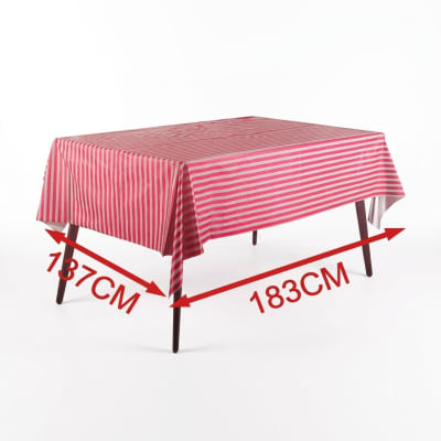 Mantel Metalico BLanco Rayas Rojo 1u.