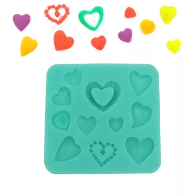 Molde silicona Corazones 11Div.2