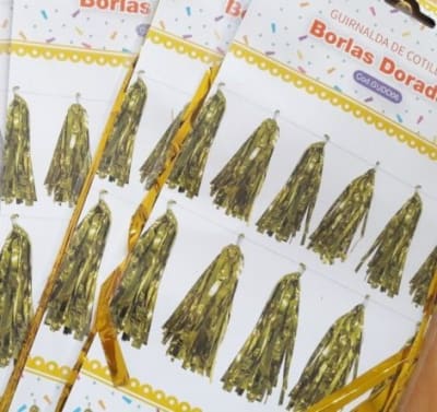 Guirnaldas Borlas 12pcs Dorado1