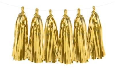 Guirnaldas Borlas 18 Colgantes Dorado