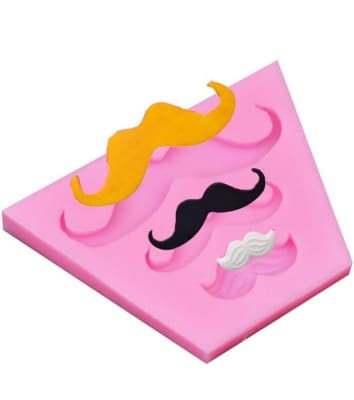 Molde Silicona para Fondant Bigote 3 pzs