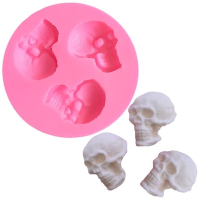 Molde Silicona 3 Calaveras Halloween1