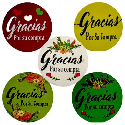 Etiquetas Gracias Por Su Compra x 100 unidades