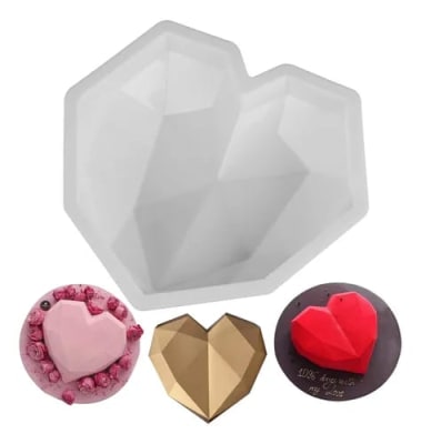 Molde Silicona Corazon Diamante Grande
